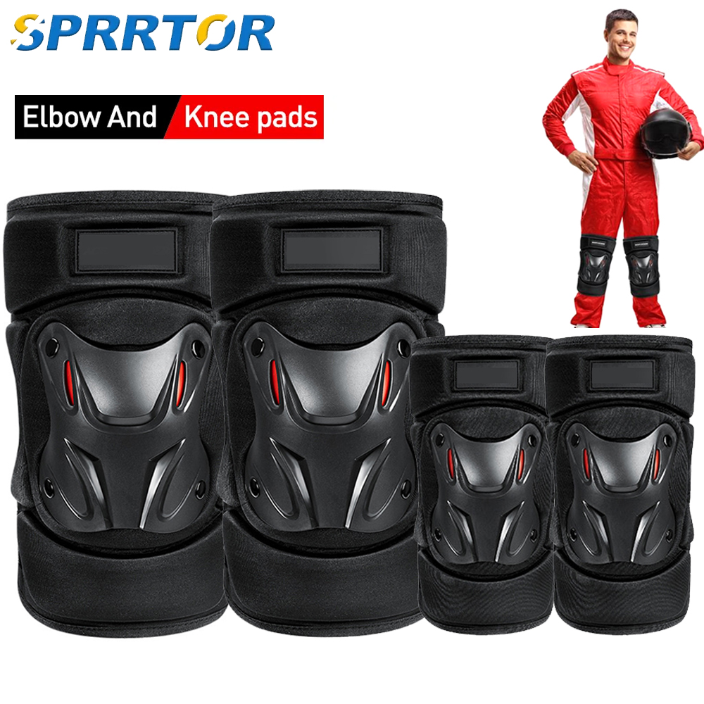 Mountain Biking Elbow Pads - 1 คู่ป้องกันมอเตอร์ไซด์ Kneepads ข้อศอกสนับสนุน Motocross รถจักรยานยนต์เข่า